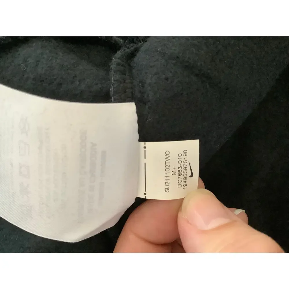 Nike Girl's Medium Black Sportswear Club Fleece Crop Hoodie Athleisure P6-9